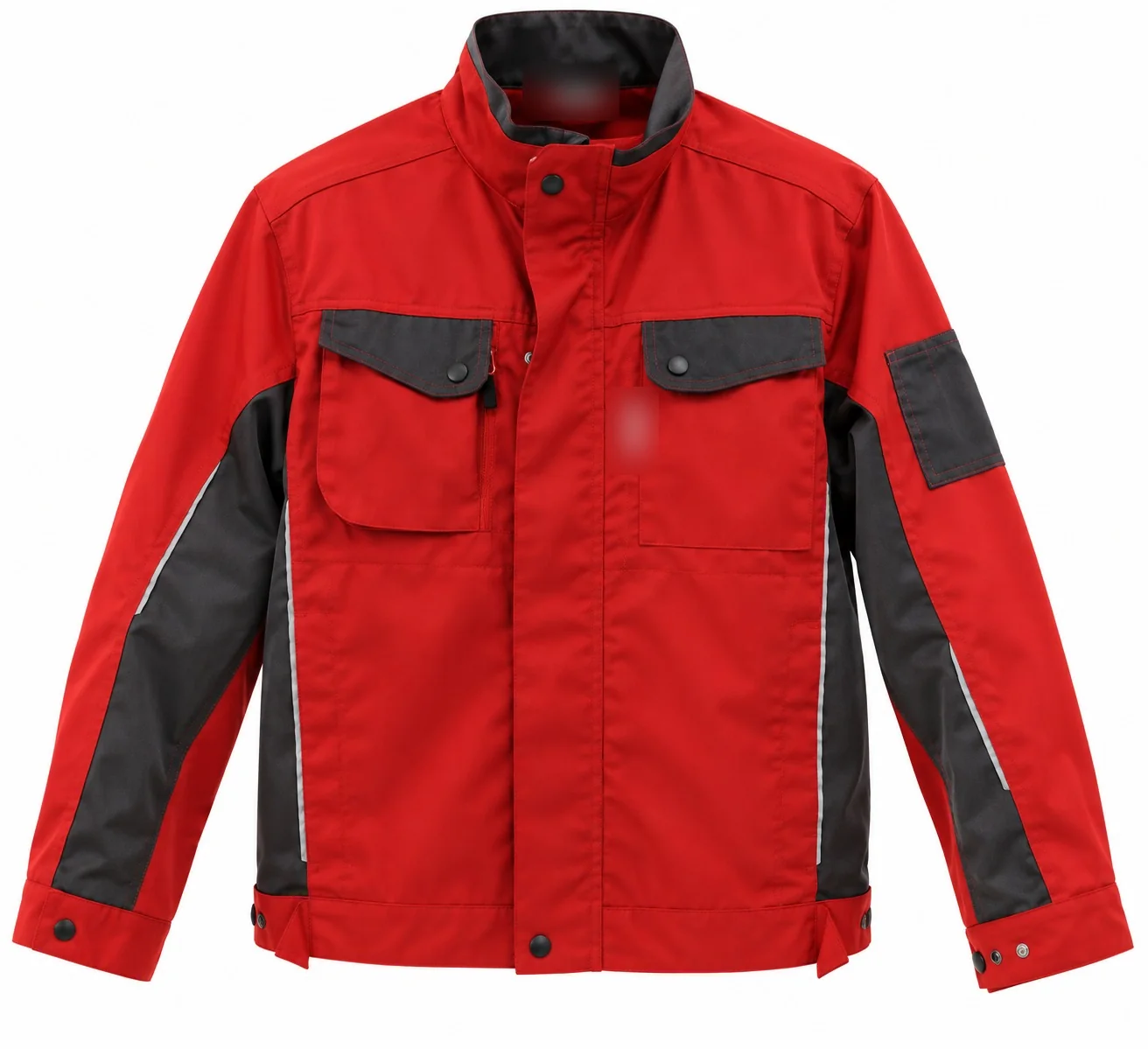Veste rouge et grise